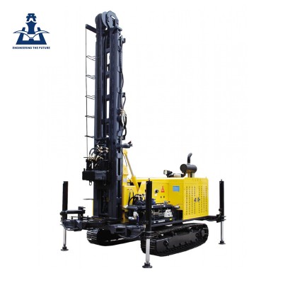 Small crawler-type 300m diesel water well rotary drilling rig